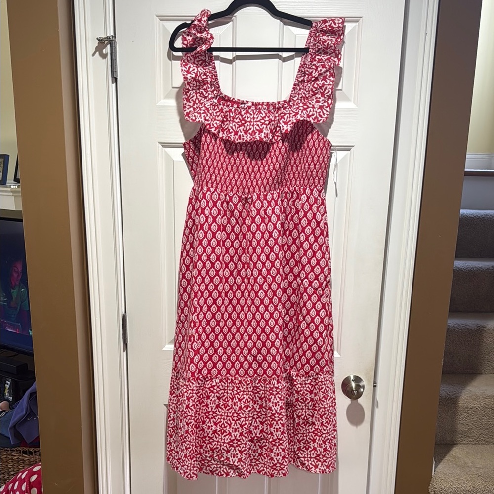 Vineyard Vines Tile Smocked  Women's Midi Dress